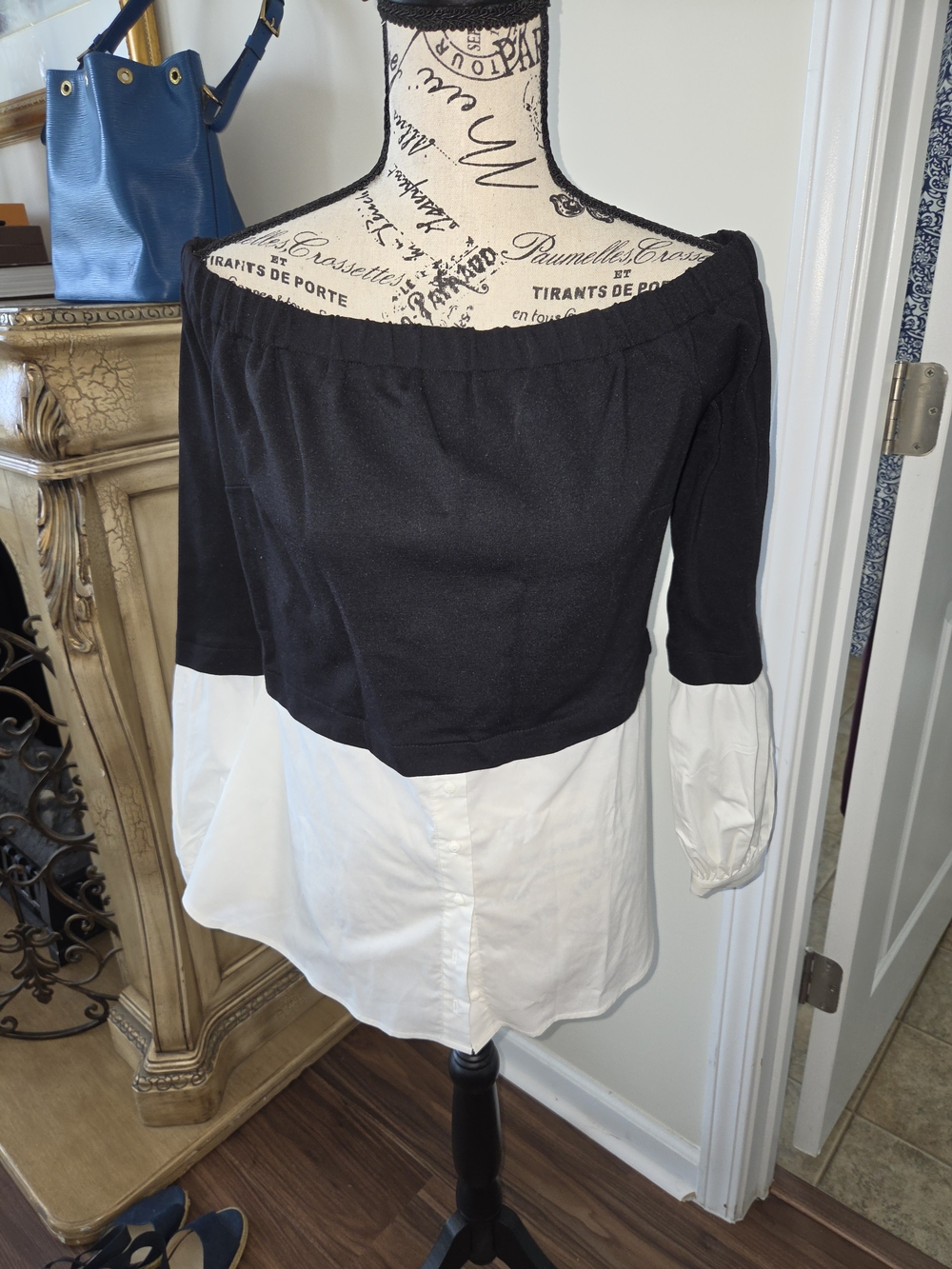 VENUS Black Knit Off The Shoulder Top